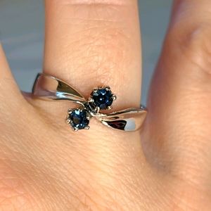 Vintage Blue and Silver Austrian Crystal Ring